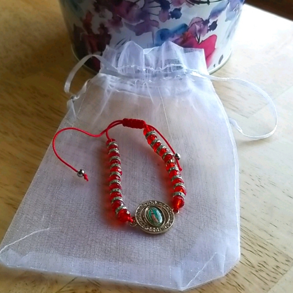 NWOT Religious Red Adjustable Bracelet